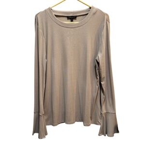 Capsule 121 The Polaris Beige Long Sleeve Shirt Flare Cuffs Crew Neck Size XL